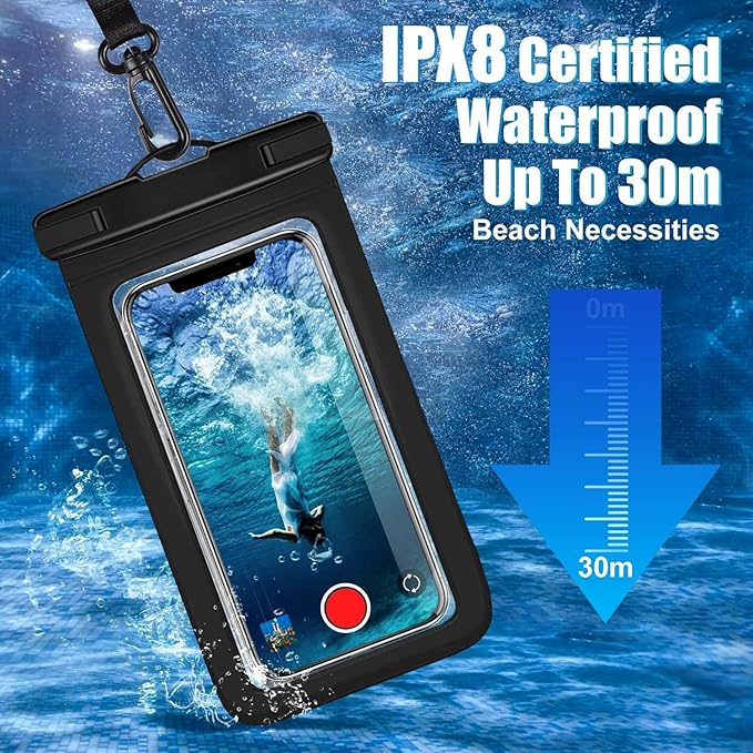 3 Pack Waterproof Phone Pouch IPX8 Universal Waterproof Case Dry Bag Phone - Image 4