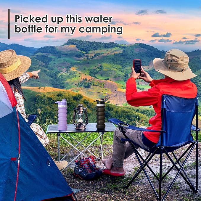 ONTA Collapsible BPA Free Silicone Water Bottle, 20oz - Image 7