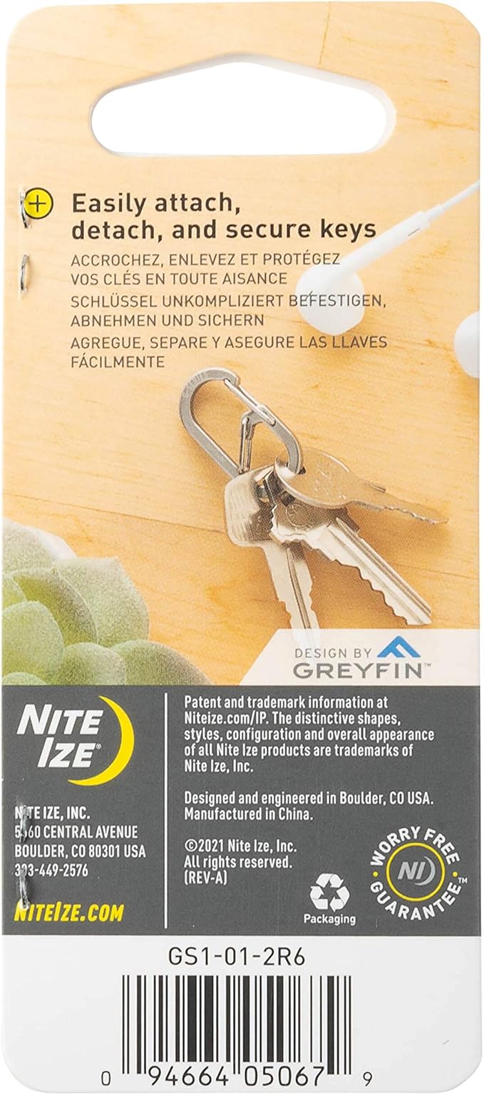 Nite IZE GS1-01-2R6 G-Series Dual Chamber Carabiner, Size #1 2-Pack - Image 7