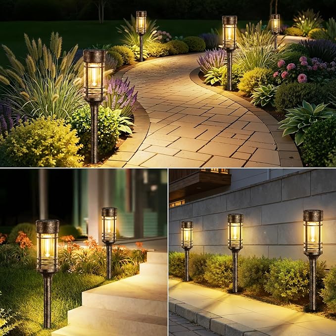 LETMY 8 Pack Brown Solar Pathway Lights Outdoor, Bright Solar Lights Outdoor - Image 7