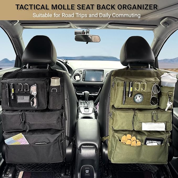 Tactical Seat Back Organizer Heavy Duty MOLLE Panel Organizer - Image 2