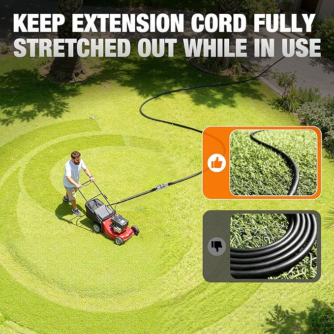 50 FT Outdoor Extension Cord Waterproof, 16/3 Gauge Heavy Duty 3 Prong Power - Image 6