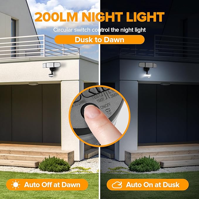 LUTEC 74W 8000 Lumen Motion Sensor Outdoor Lights, 5000K Daylight, IP65 - Image 5