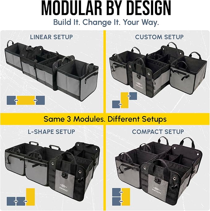 Modular 5-Section Trunk Organizer XL – Car Storage - Image 3