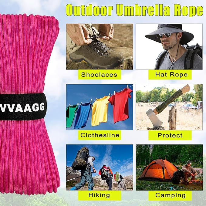 VVAAGG 1000 Paracord Rope 100FT Parachute Cord 4mm 12 Strand Nylon Rope - Image 7