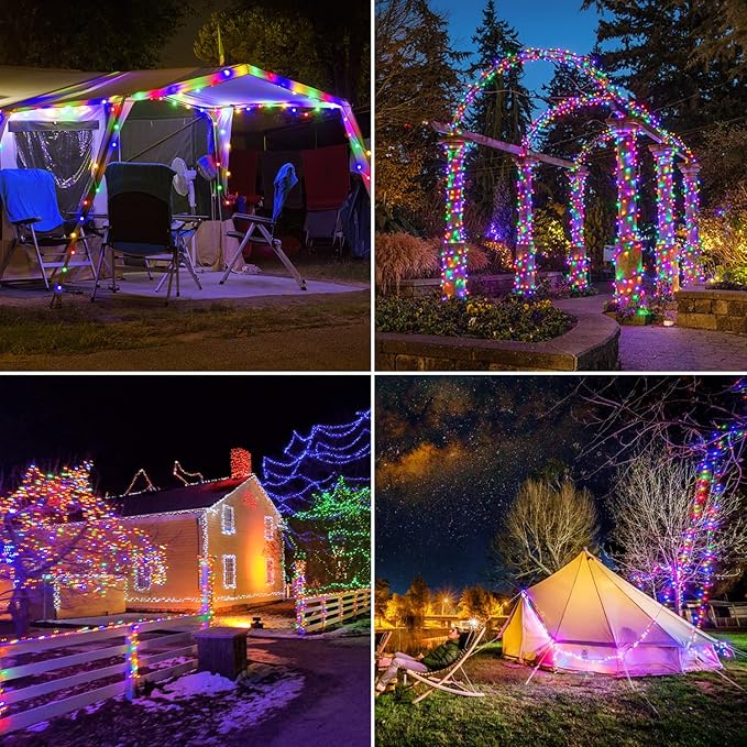 JMEXSUSS 4 Pack 100 LED Solar Christmas Lights, 33ft Solar String Lights - Image 2