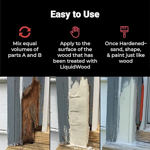 Abatron WoodEpox Kit - 12 oz - 2-Part Structural Epoxy Adhesive Filler - Wood - Image 4