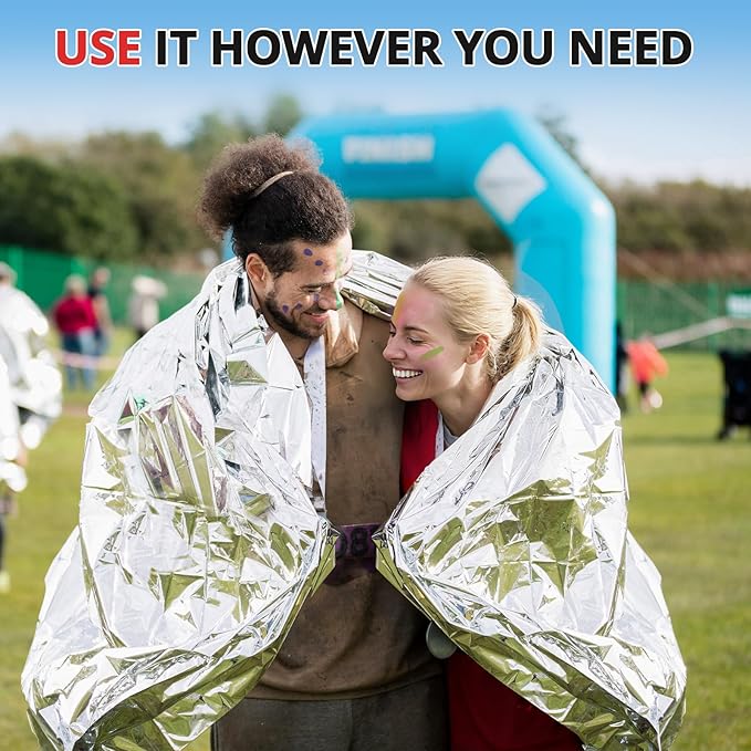 SecuCaptain Survival Emergency Thermal Blankets: Extra Large 84” x63” Space - Image 9
