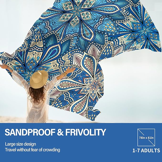 Famstar Beach Blanket Oversized Extra Large 78" X 81", Waterproof Sandproof - Image 4