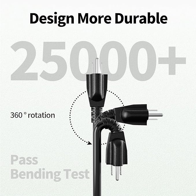 Short Extension Cord 1 Foot Black 5 Pack, 16/3 Gauge Indoor Power Extension - Image 4