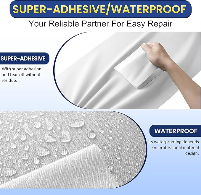 Self-Adhesive Canvas Repair Tape, 8.3" x 11" Waterproof Canvas Repair Patch - Image 3
