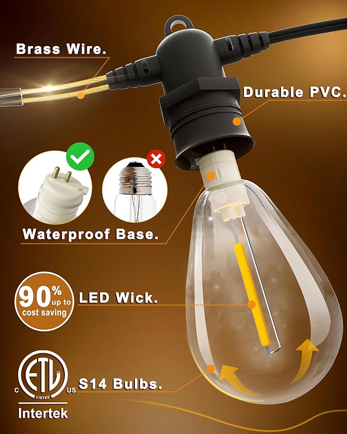 30FT LED Outdoor String Lights - Image 3