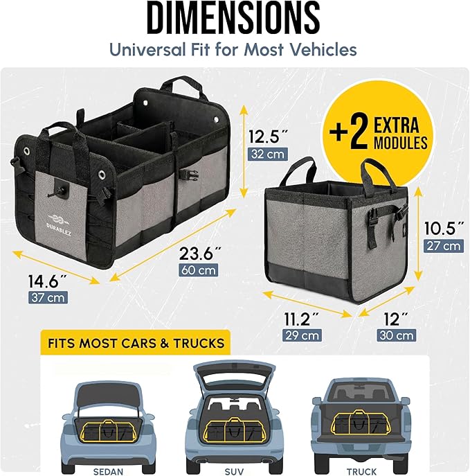 Modular 5-Section Trunk Organizer XL – Car Storage - Image 2