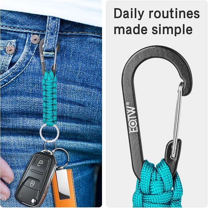 EOTW Paracord Keychain for Men Women Paracord Carabiner Backpack Keychain - Image 3