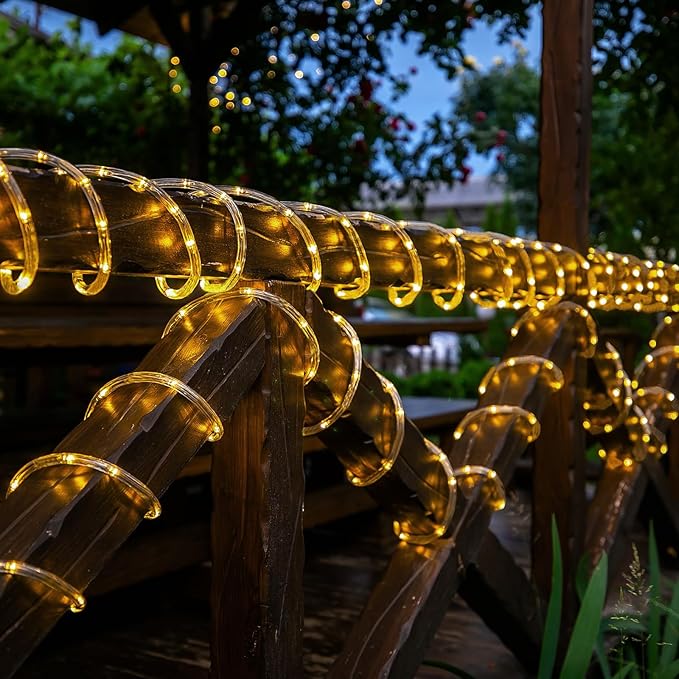 Solar Rope Lights, 2 Packs Total 132ft 400LED Solar String Lights, 8 Modes - Image 3