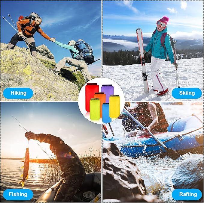 Shappy 6 Pcs Waterproof Dry Bag Set Ultralight Stuff Sack 20/15/10/8/5/3L - Image 7