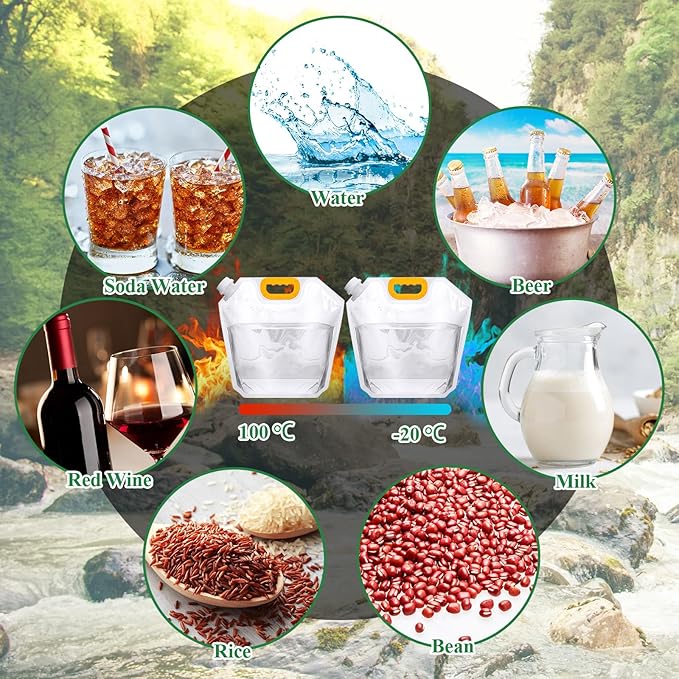 Tessco for you 1 Pcs 1.3 Gallon Collapsible Water Storage Bag Water Container - Image 6