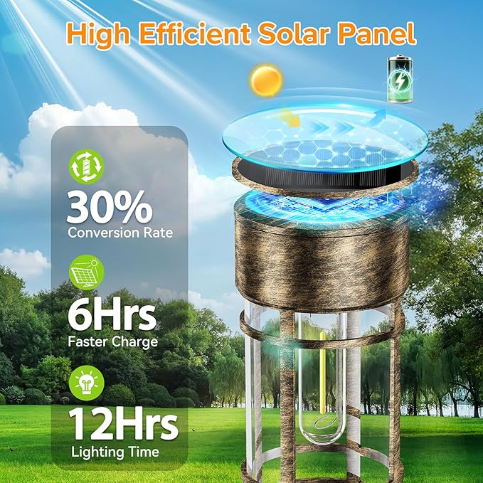 LETMY 8 Pack Brown Solar Pathway Lights Outdoor, Bright Solar Lights Outdoor - Image 5