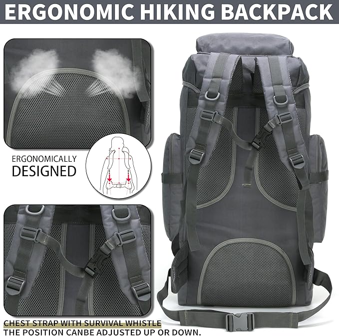 Hiking Backpack for Men 70L/100L Camping Backpack Military Rucksack Molle 3 - Image 5