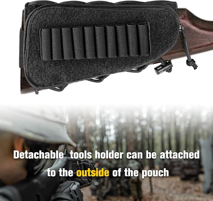 PETAC GEAR Tactical Buttstock Rifle Stock Pack/Adjustable Shell Holder Cheek - Image 3