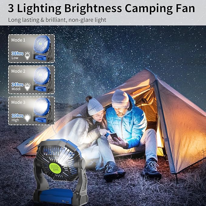 Portable Fan Rechargeable，270° Rotating Portable Cordless Battery Powered - Image 4