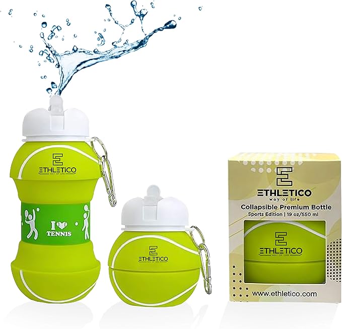 Collapsible Water Bottles with Carabiner Food Grade Sports Water Bottle by ETHLETICO
