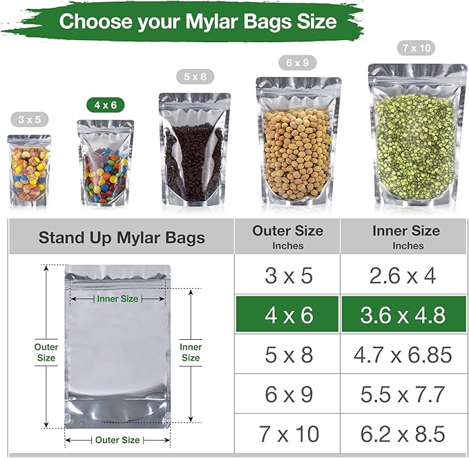 BELLE KR® 4x6 Mylar Bags for Freeze Dried Candy - Image 2