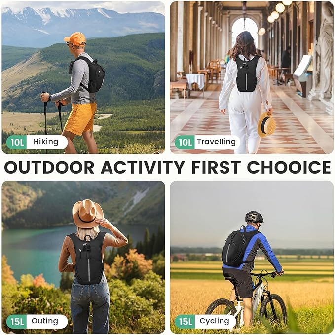 Small Hiking Backpack 15L- Lightweight Packable Foldable Backpack - Image 9