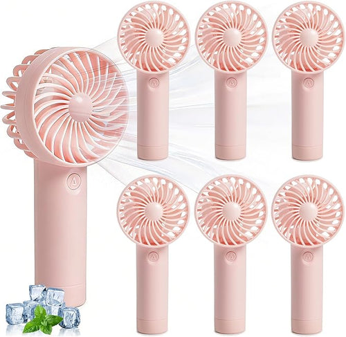 6 Pcs Mini Handheld Fan Bulk, 3 Speed Portable Personal USB Rechargeable Fan by Aeergured