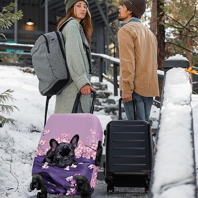ANNA QUEEN French Bulldog Luggage Cover, Cute Black Dog - Image 2