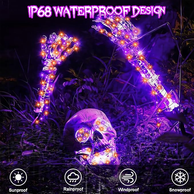 4 Pack Halloween Solar Fairy Lights 131.2Ft 400 LEDs Outdoor Twinkle Lights - Image 5