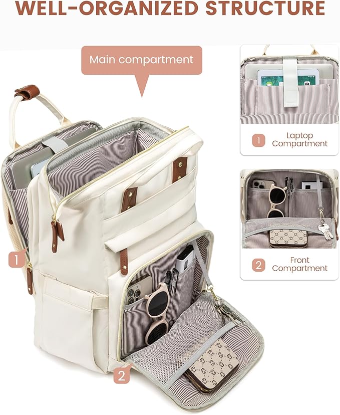 LOVEVOOK Laptop Backpack for Women, 15.6'' Waterproof Nurse Bag Teacher Work - Image 2