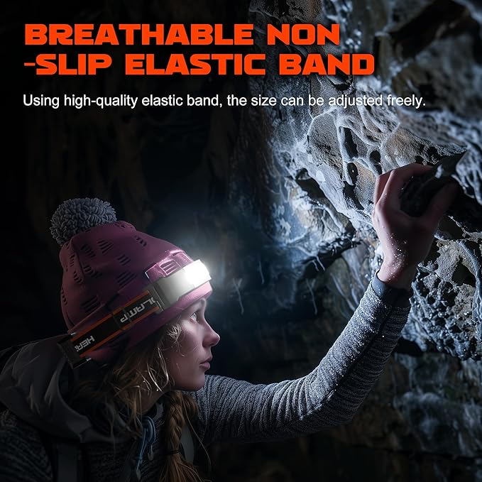Rechargeable Headlamp, 230°Wide-Angle 1000 Lumens Headlamp Flashlight - Image 6