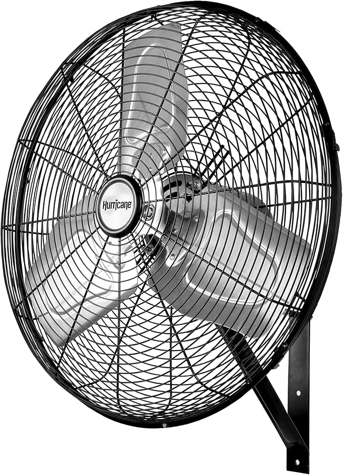 Hurricane Pro Commercial Grade Oscillating Metal Wall Mount Fan w/ 3 Speeds by Hurricane