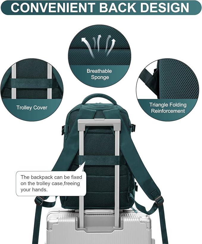 WONHOX Large Travel Backpack Carry on Flight Approved Laptop Work Business - Image 5
