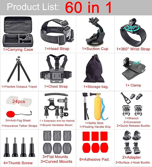 60 in 1 Camera Accessories Kit Compatible - Image 2