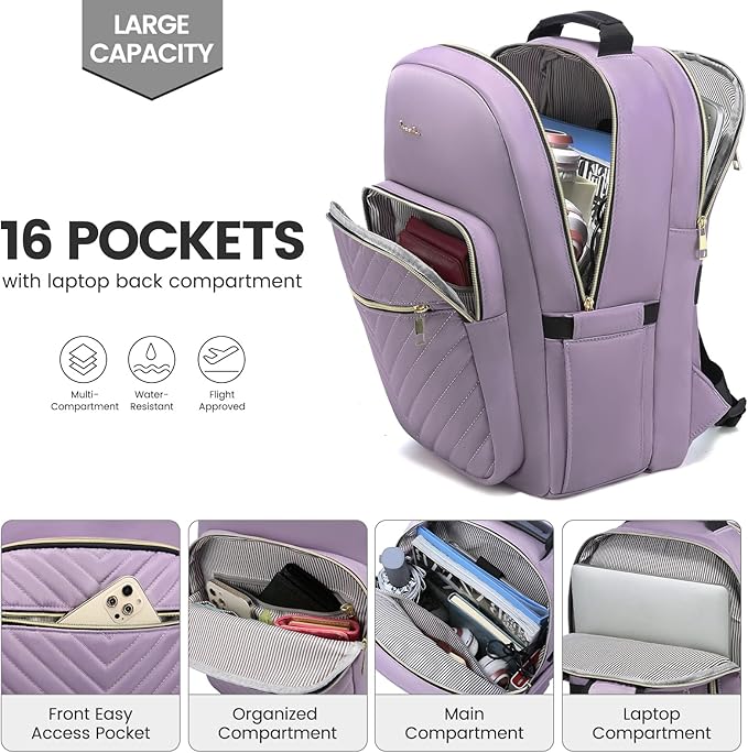 LOVEVOOK Laptop Backpack for Women 15.6 inch, Cute Womens Travel Backpack Purse - Image 2