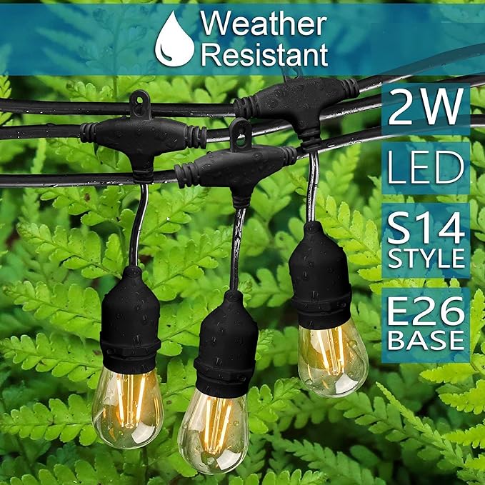 Banord Outdoor String Lights Commercial Grade 96ft Waterproof - Image 3