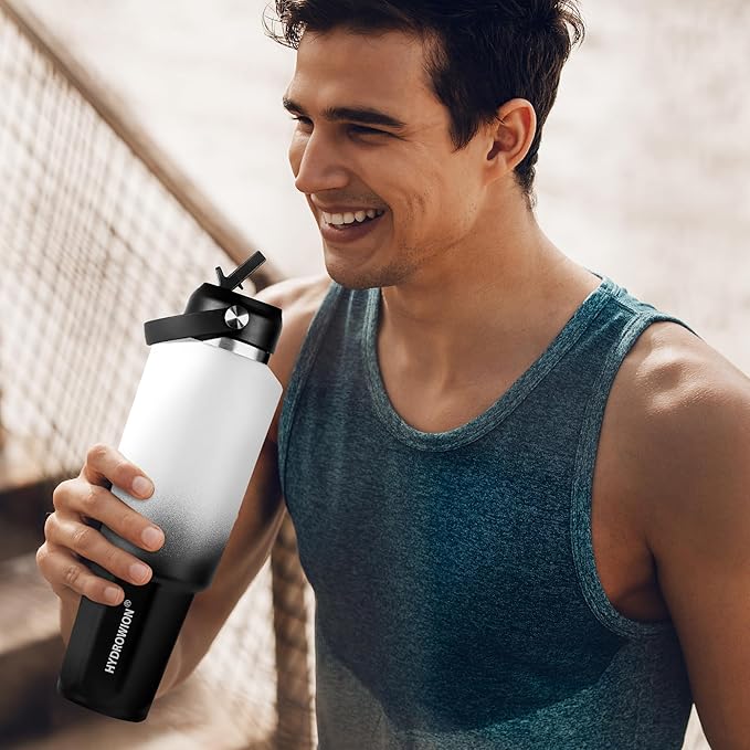 HYDROWION 32 oz Insulated Water Bottle, Car Water Bottle Holder - Image 7