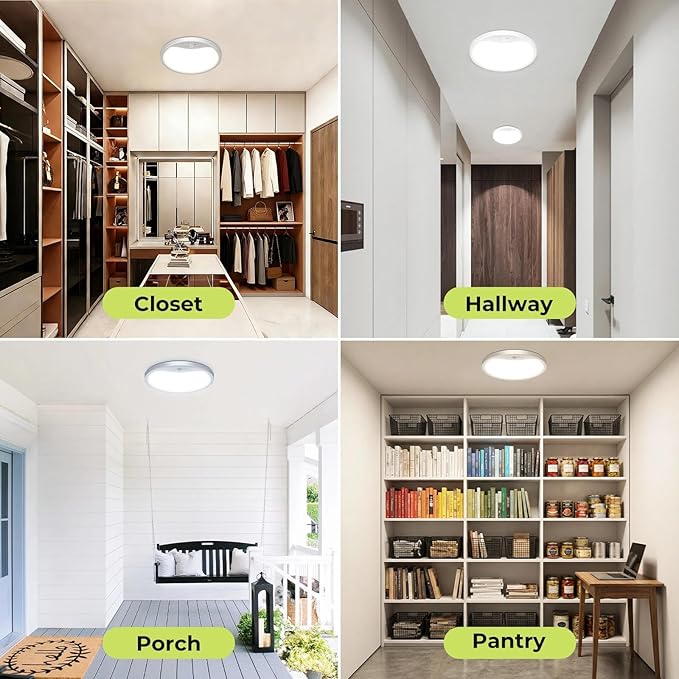 hepside Motion Sensor Ceiling Light Wired, 3000K/4000K/6500K LED Flush Mount - Image 6
