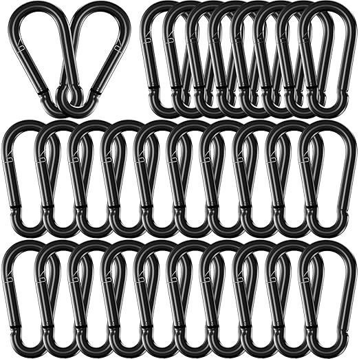 30 Pack 3" Heavy Duty Spring Snap Hook Carabiners, M8 5/16" Galvanized Steel by SEUNGCH