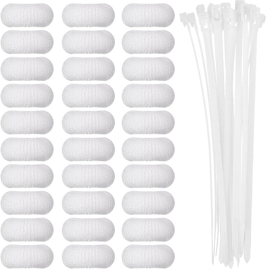 Sumind 30 Pack Nylon Lint Trap Washing Machine Lint Fabric Mesh Snare Washer Lint Catcher with 30 Pack Cable Ties