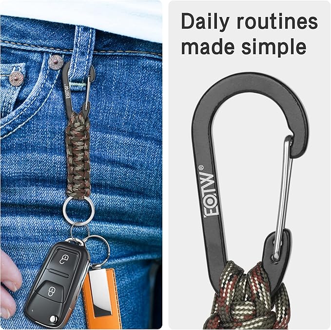 EOTW Paracord Keychain for Men Women Paracord Carabiner Backpack Keychain - Image 3