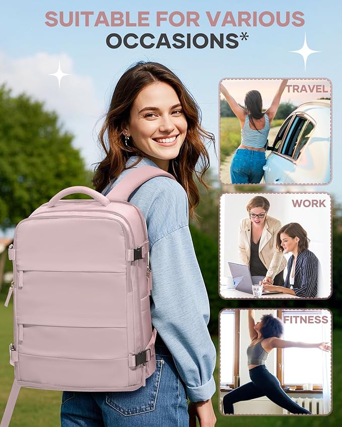 coofay Large Travel Backpack For Women Men Airline Approved Carry On Backpack - Image 9