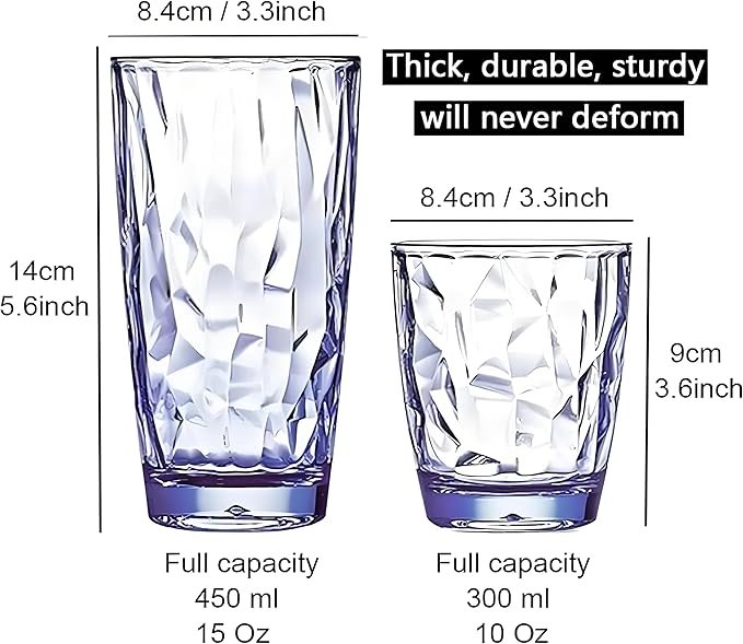 10 Oz Unbreakable Tritan Drinking Glasses Shatterproof Acrylic Glasses - Image 8