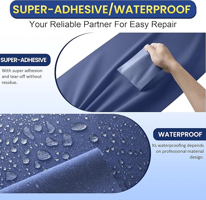 Self-Adhesive Canvas Repair Tape, 8.3" x 11" Waterproof Canvas Repair Patch - Image 3