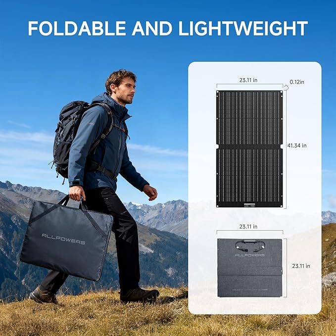 ALLPOWERS SE100 100W Portable Solar Panel Charger, High-Efficiency 23-25% - Image 2