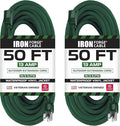 Iron Forge Cable 2 Pack Weatherproof 50 Ft Outdoor Extension Cord by IronForgeCable