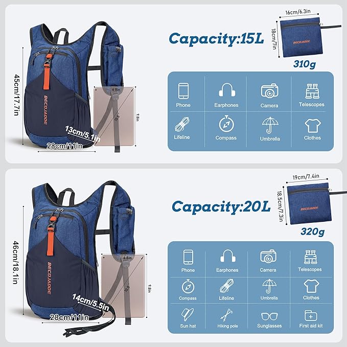 BECOJADDE 20L Small Hiking Backpack - Image 4