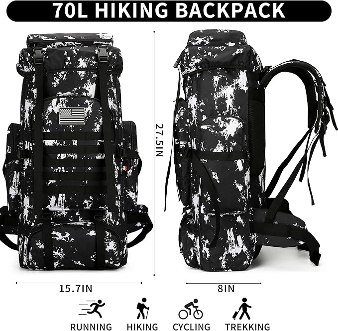 Hiking Backpack for Men 70L/100L Camping Backpack Military Rucksack Molle 3 - Image 2
